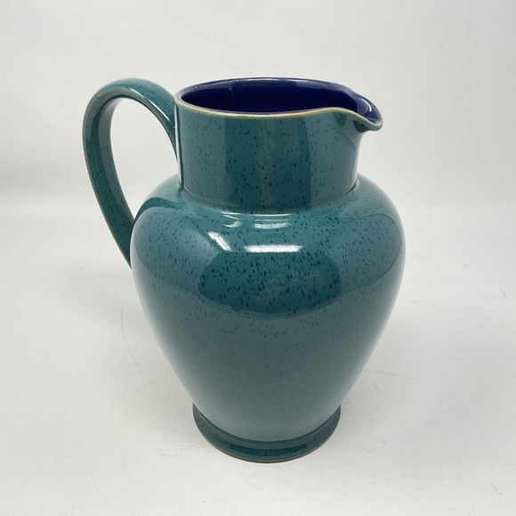 Denby Harlequin (retired) Stoneware 60 oz Blue Green Pitcher - Picture 10 of 11